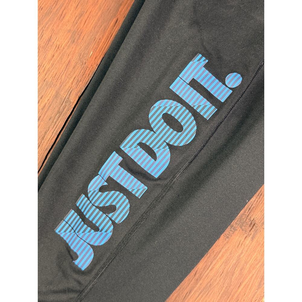 Nike Pro Combat Activewear Compression High Waist Tights JDI Black Blue Small - Picture 4 of 11